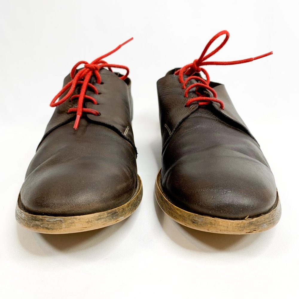 ALL SAINTS Men's Dark Brown Leather Oxford Shoes - Picture 3 of 8